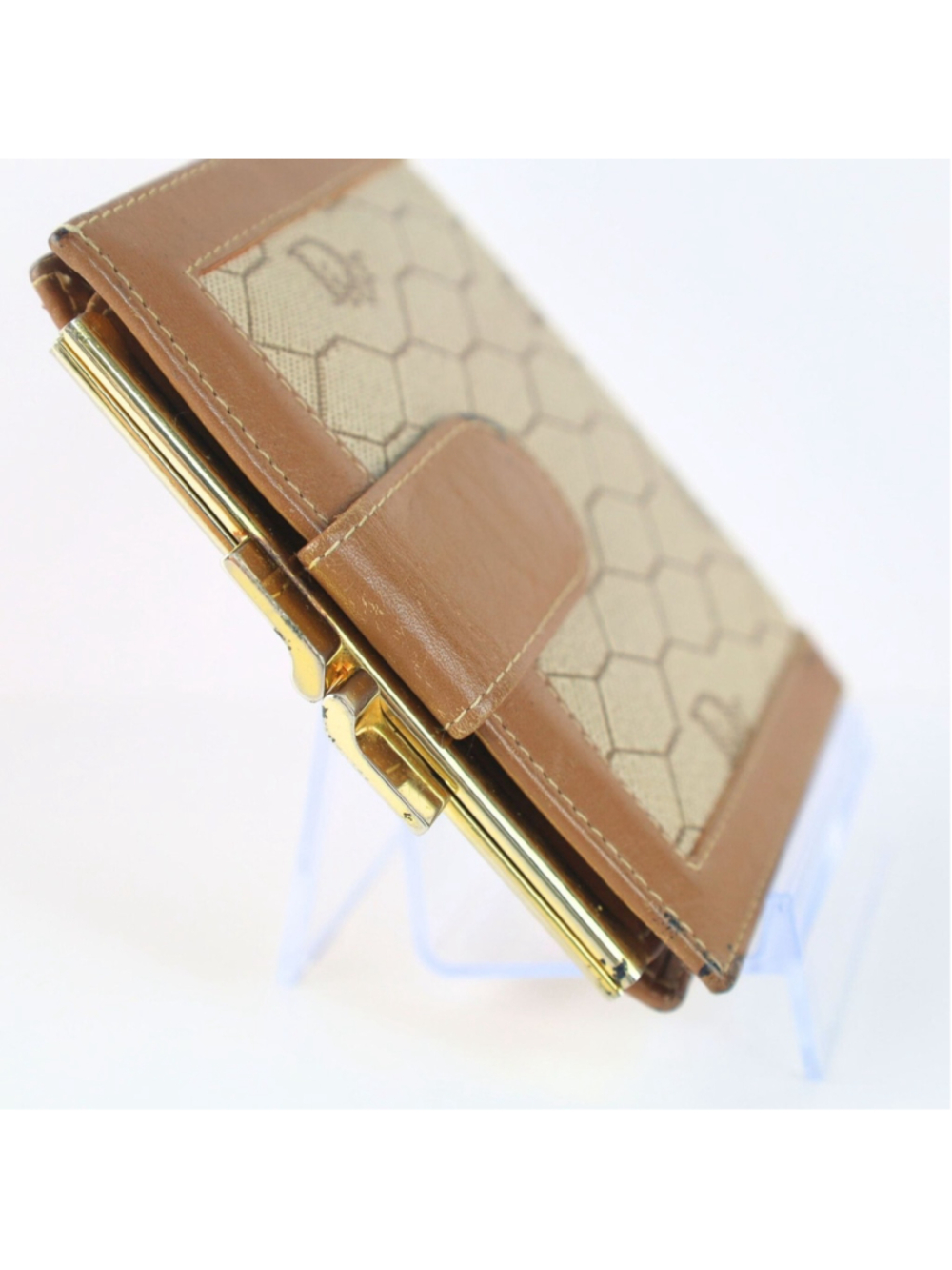 Vintage Christian Dior Honeycomb Brown Purse Wallet for Women - Picture 11 of 16